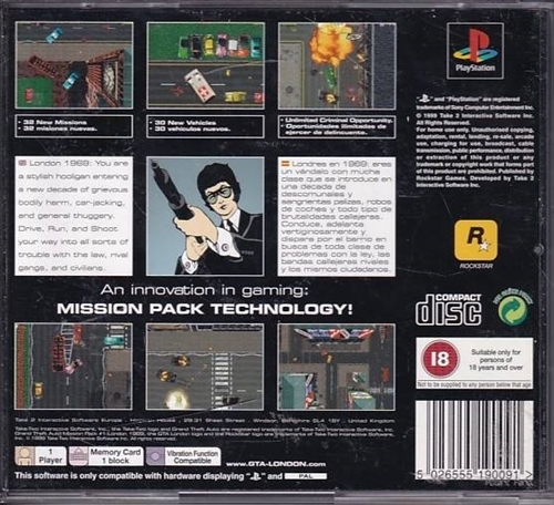 Grand Theft Auto London - Med plakat - PS1 (B Grade) (Genbrug)
